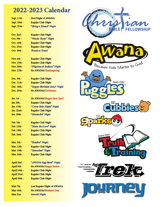 AWANA Calendar Schedule